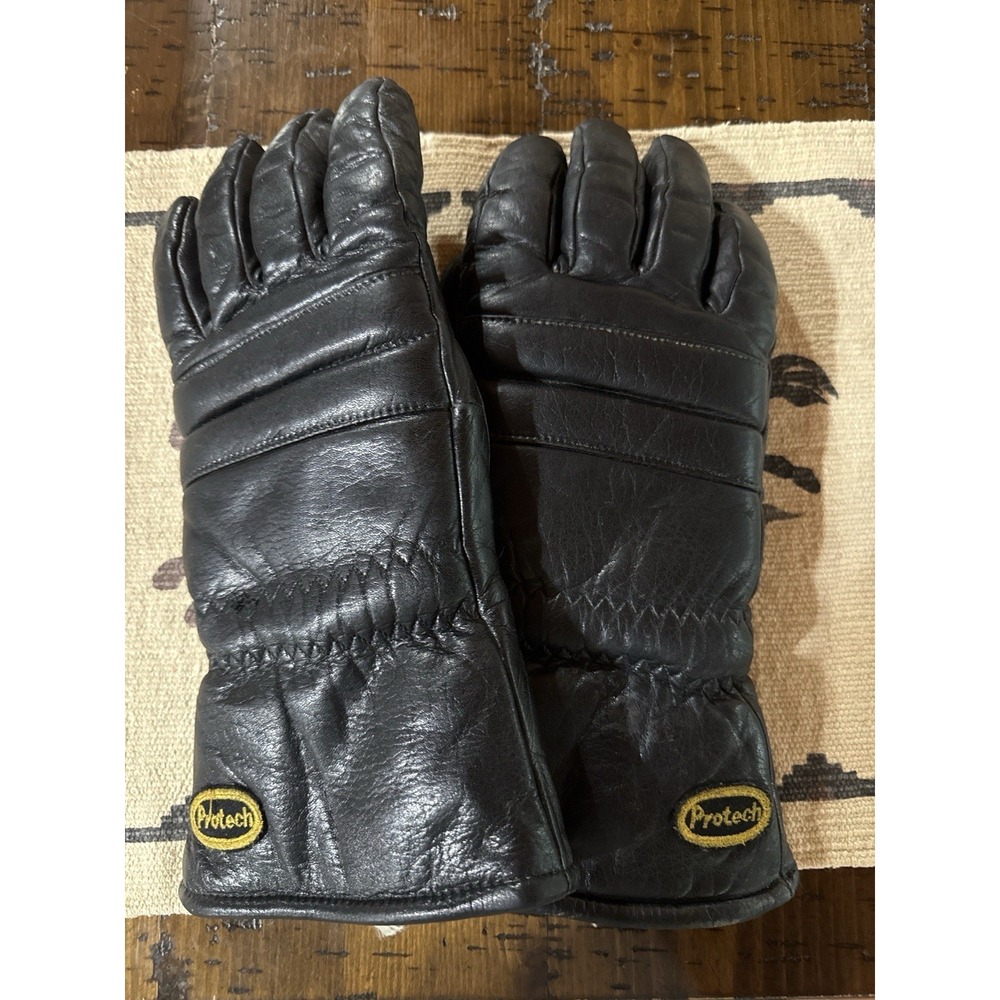 Protech‎ Leather Winter Gloves Mens Black Insulated Lined Cold Weather